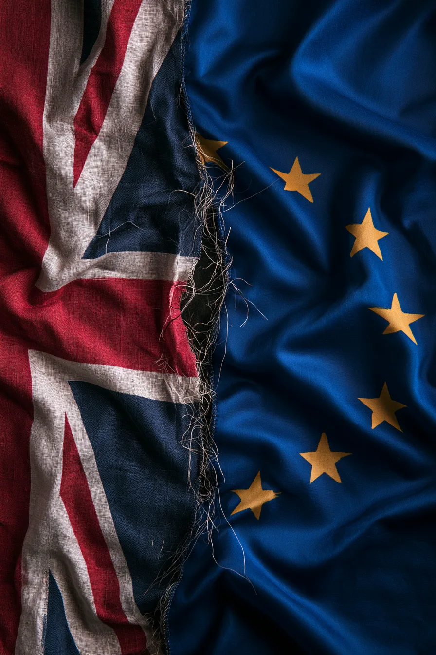 A flag stitched from the Union Jack and the European Union flag